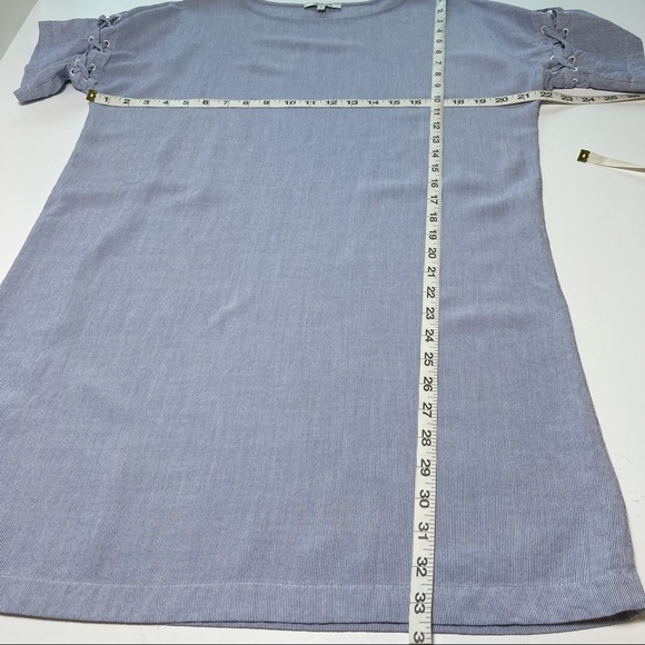 Madewell Striped Laced-Sleeve T-Shirt Style Dress Blue Size Medium - Picture 13 of 14